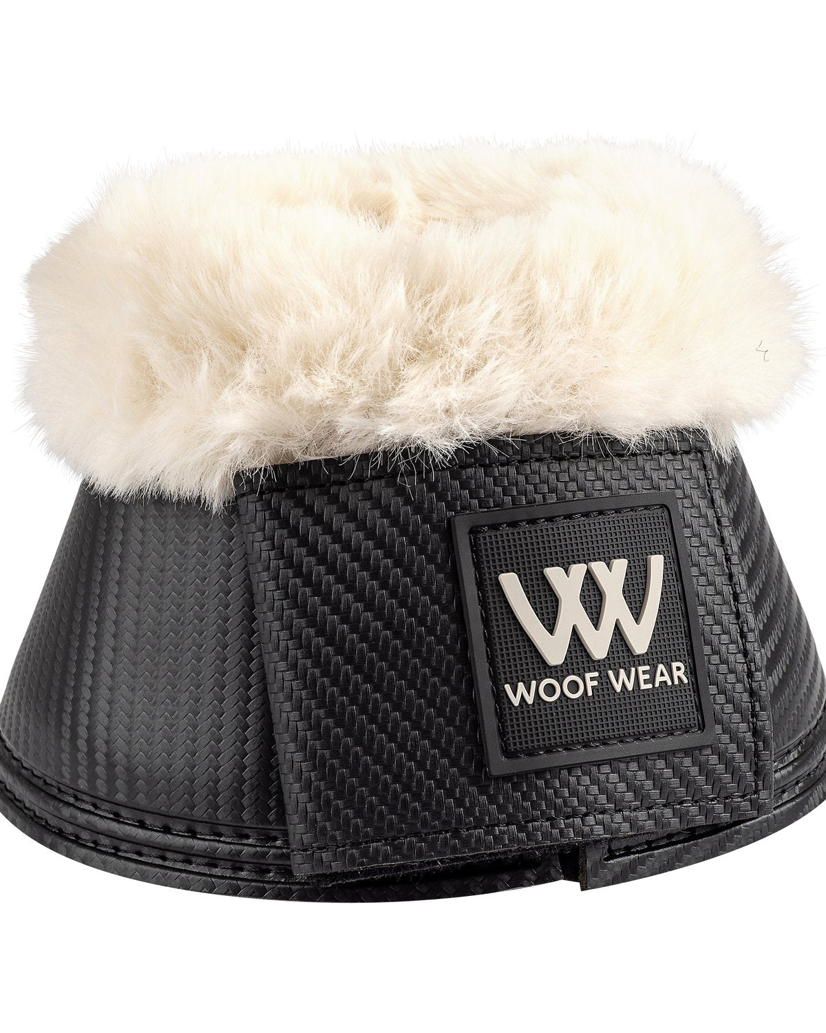 Woof Wear Faux Sheep Pro Overreach Boot - Black. Horse Overreach Boots with Faux Sheepskin for protection.