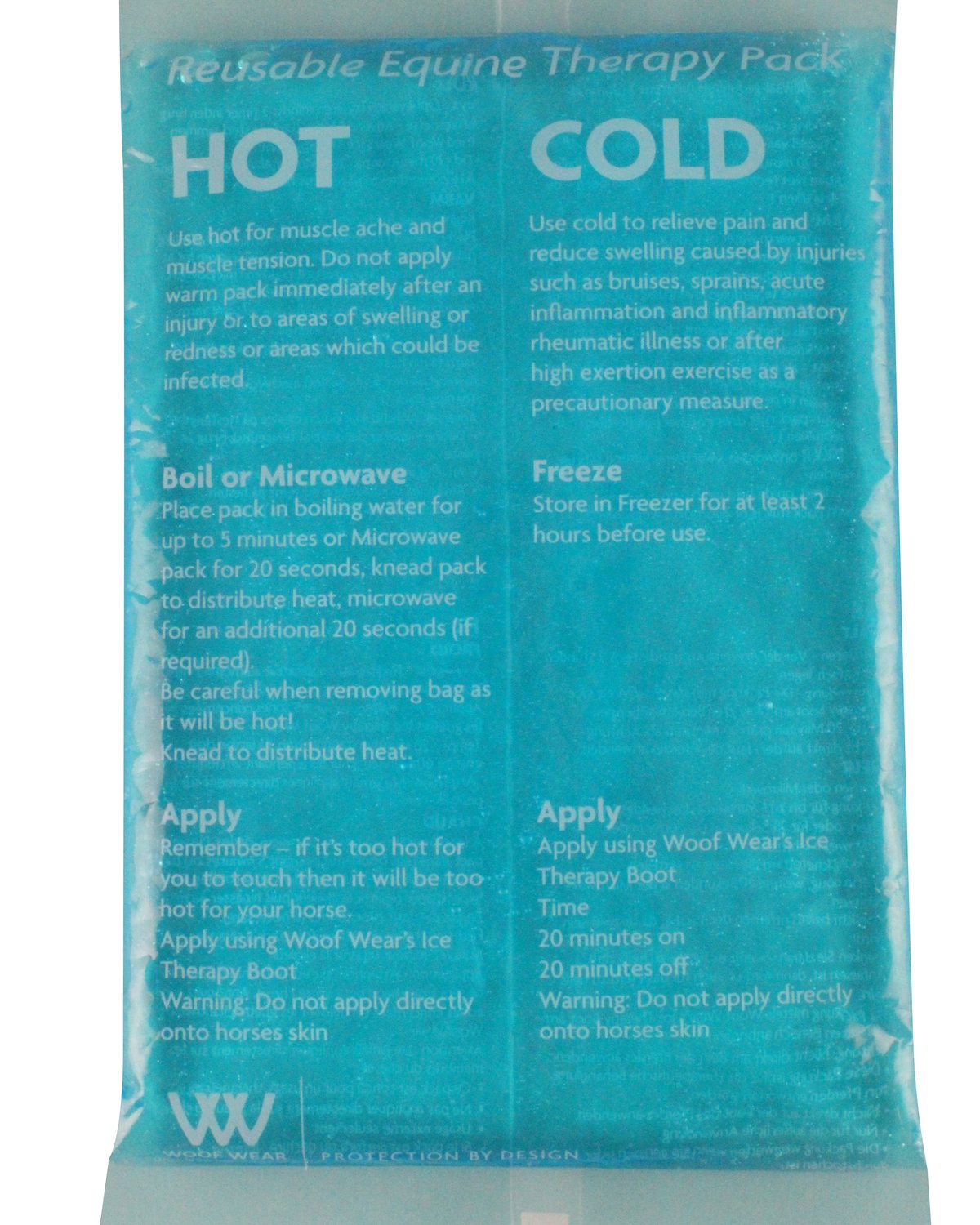 Woof Wear Equine Hot Cold Therapy Pack Instructions: Muscle Ache, Swelling Relief