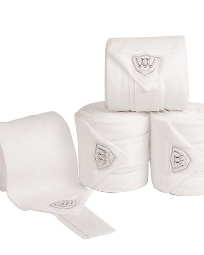 WOOF WEAR VISION POLO BANDAGES WHITE. Fleece Horse Leg Wraps. 4 Pack.