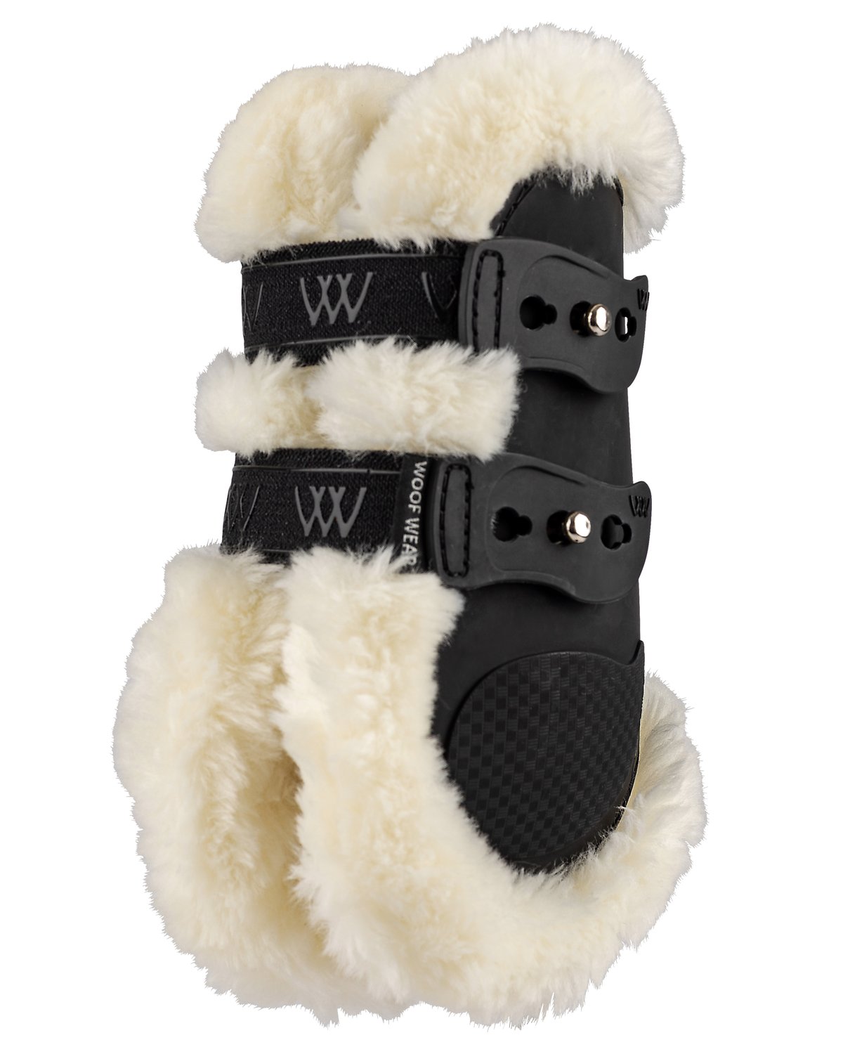 WOOF WEAR VISION ELEGANCE FETLOCK BOOT BLACK FAUX SHEEPSKIN Equiflair. Protective Horse Legwear. Equestrian Equipment
