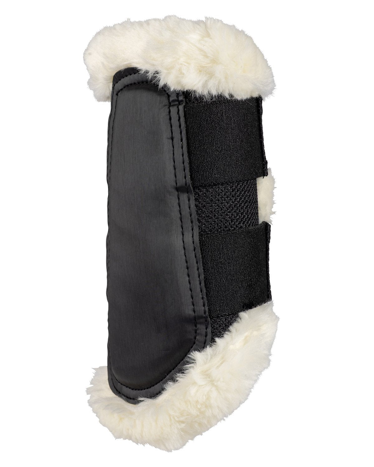 Woof Wear Vision Elegance Brushing Boot - Black Horse Leg Protection with Faux Fur