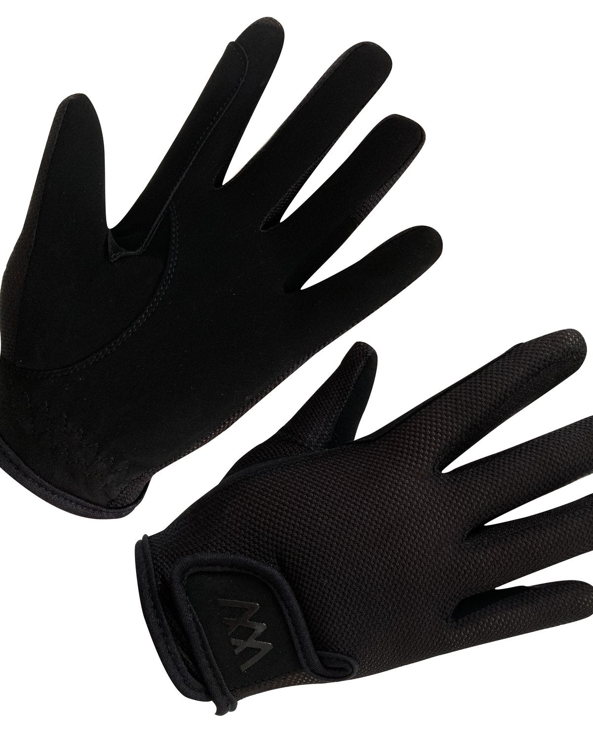 Woof Wear Young Rider Pro Black Riding Gloves: Youth Equestrian Gloves with Mesh Back and Suede Palm.