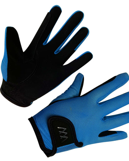 Woof Wear Young Rider Pro Gloves - Electric Blue Kids Riding Gloves Equestrian Gear