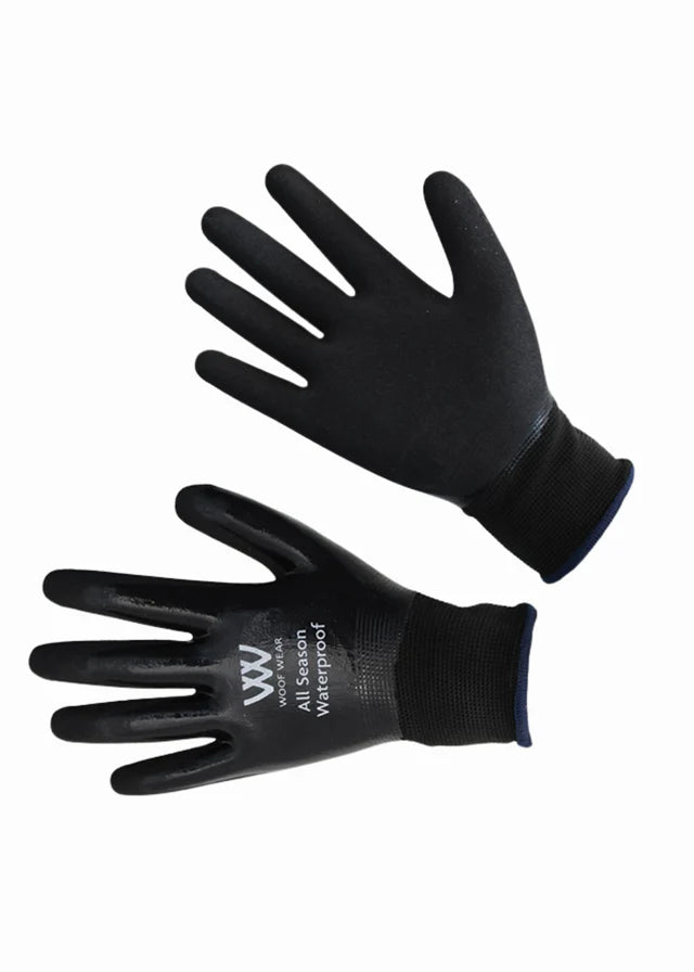 WOOF WEAR All Season Waterproof Yard Gloves Black: Durable, Nitrile-Coated Gloves for All-Weather Work