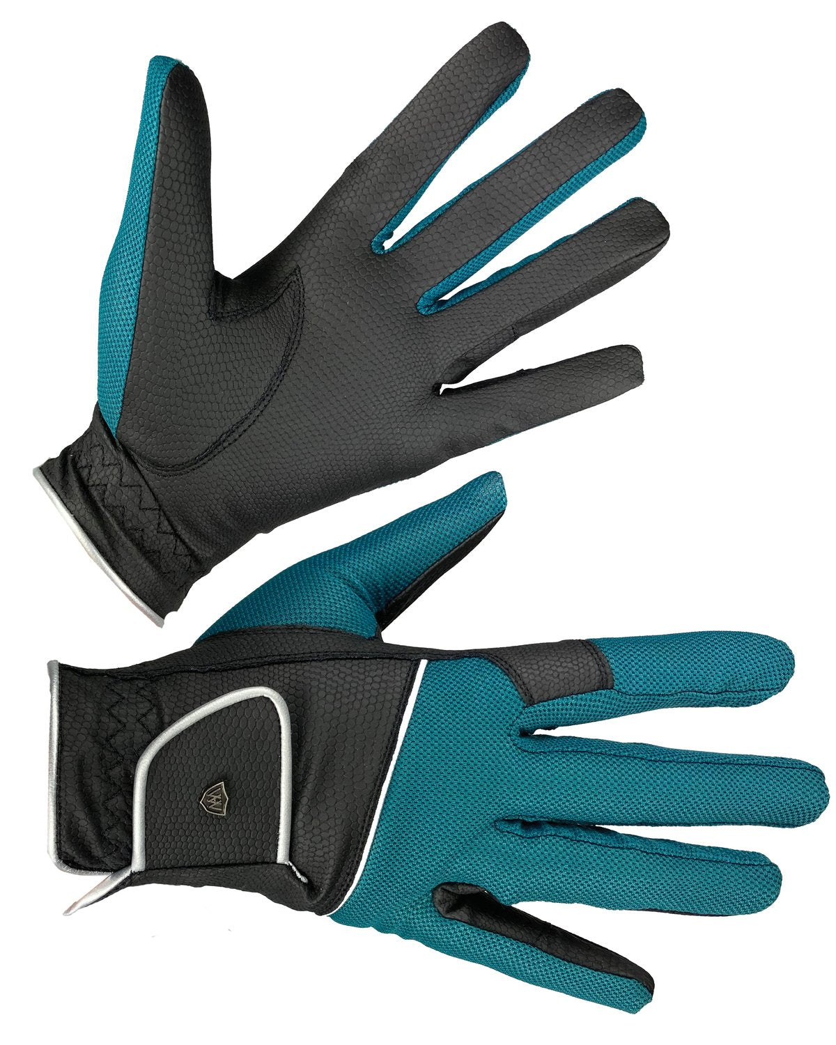 Woof Wear Vision Riding Gloves - Black & Ocean Blue - Equestrian Gear