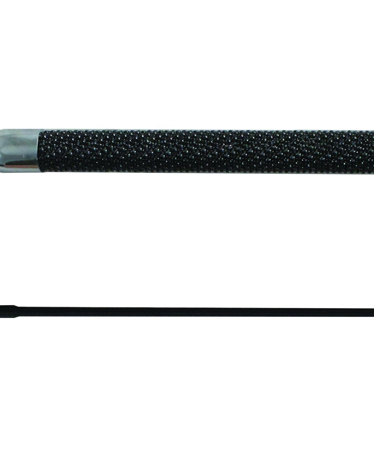 Woof Wear Glitz Black Dressage Whip with Crystal Handle - Equestrian Riding Equipment