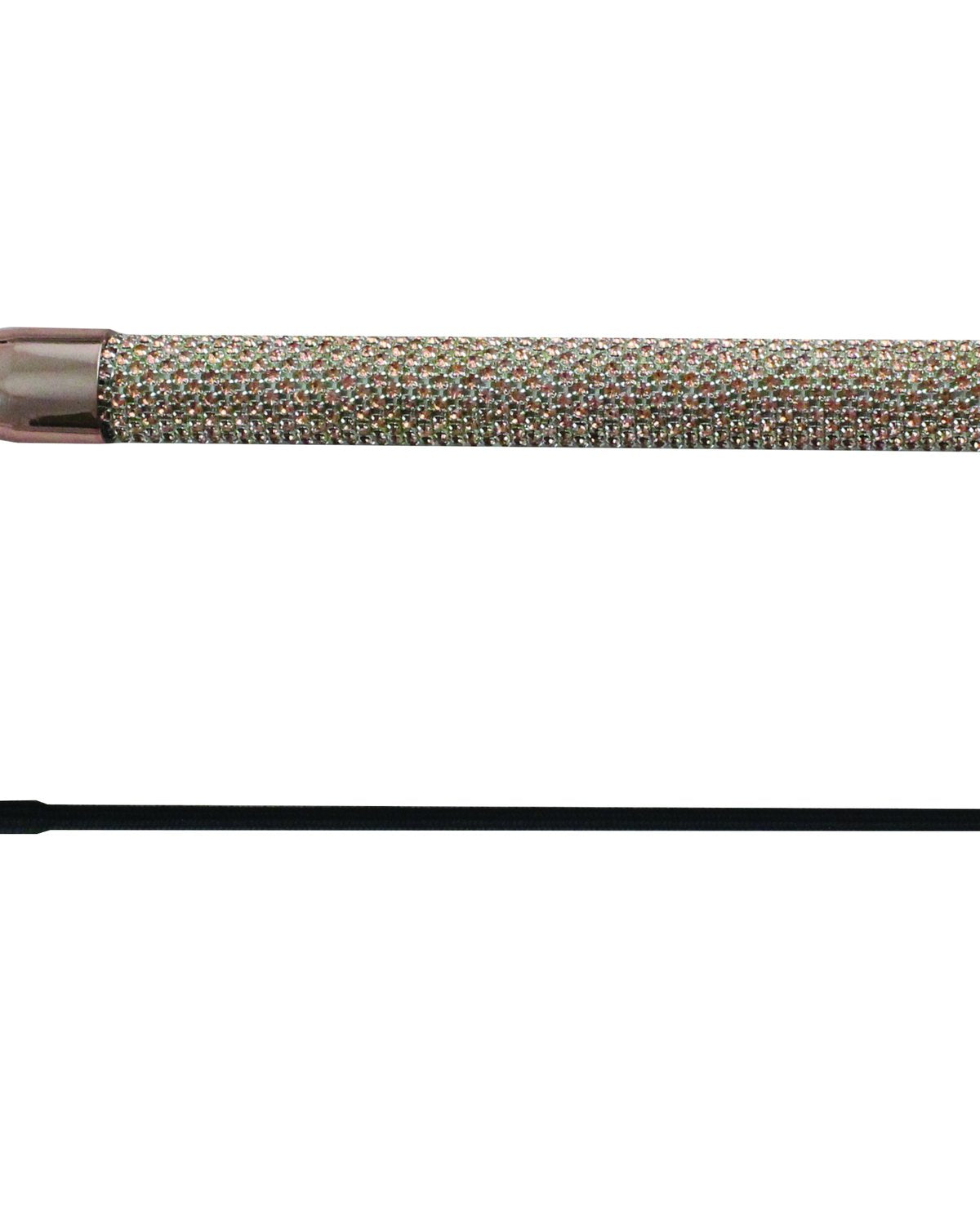 Woof Wear Glitz Dressage Whip - Rose Gold with Crystal Handle