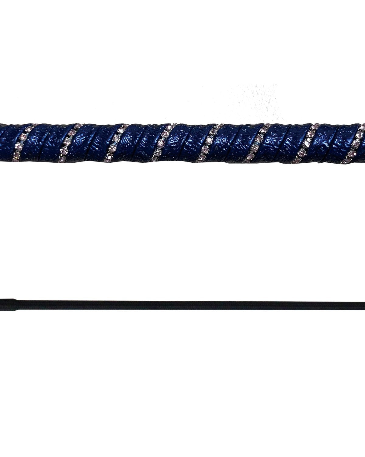 Woof Wear Twisted Dressage Whip - Black/Rose Gold. Shimmer Grip with Crystals. Equiflair.