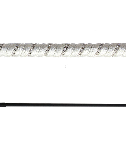 Woof Wear Twisted Dressage Whip - Silver with Crystal Shimmer Grip | Equiflair