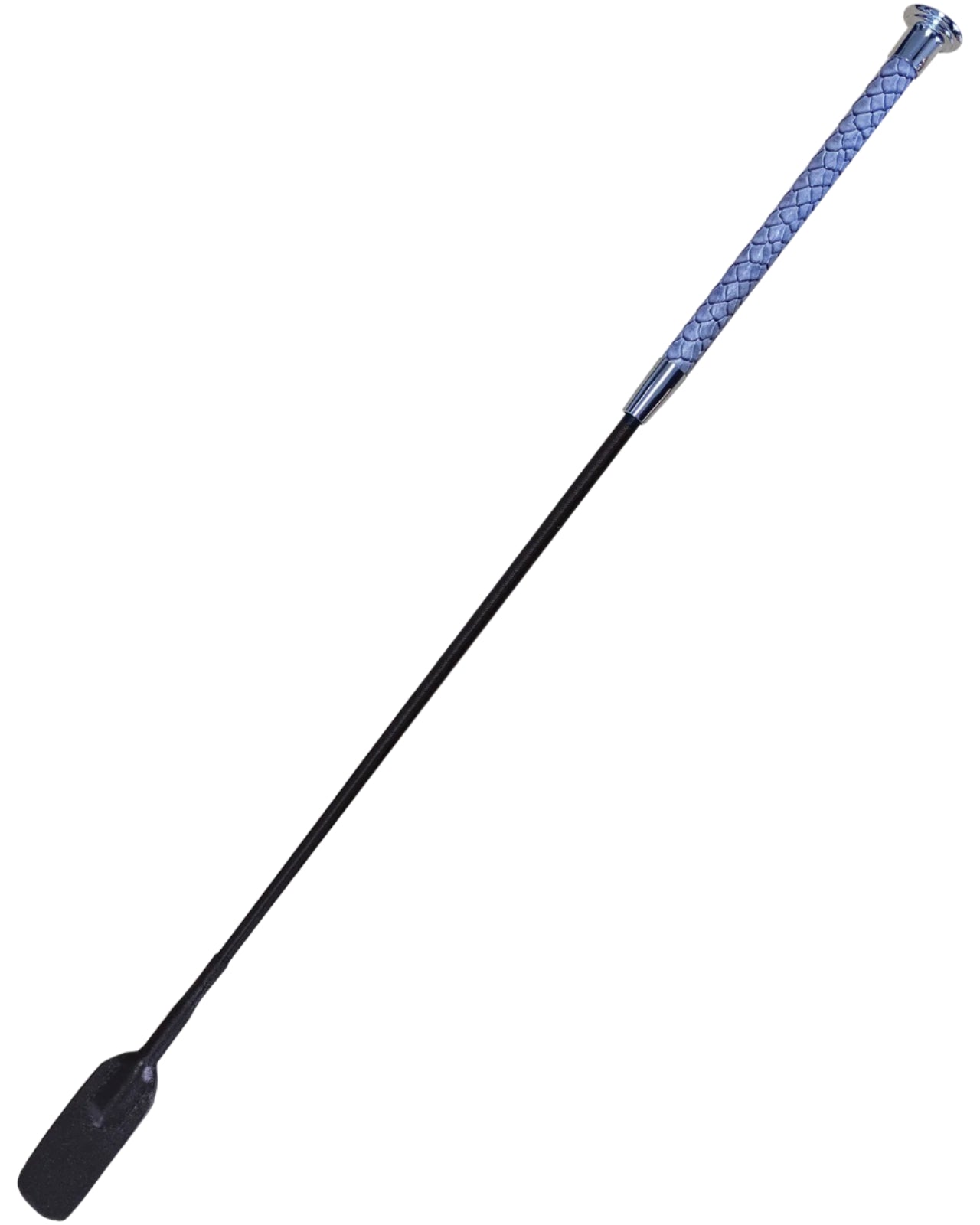 Reptile Riding Whip - Grey & Silver - Faux Snakeskin Grip Equestrian Accessory for Horse Riding Training