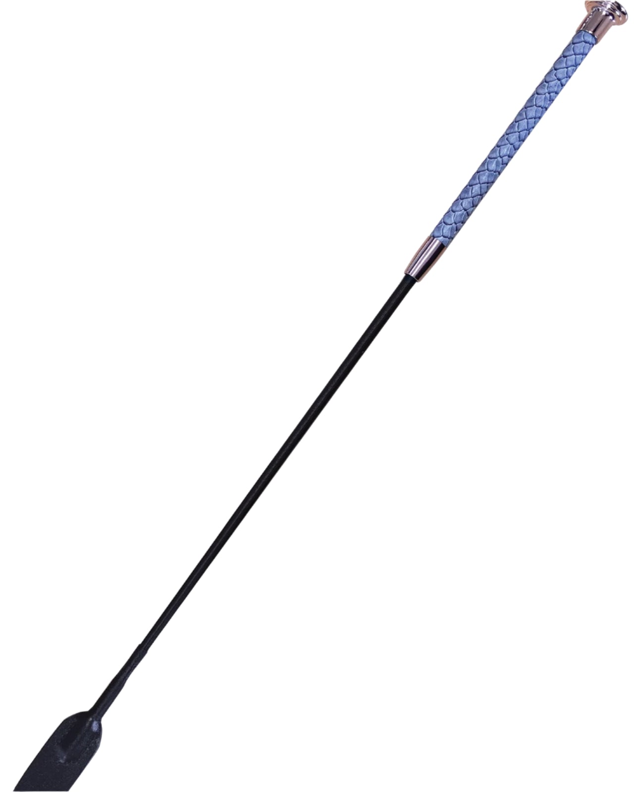 Woof Wear Reptile Riding Whip - Grey & Rose Gold Equestrian Crop, 60cm Leather Flapper, Horse Riding Aid