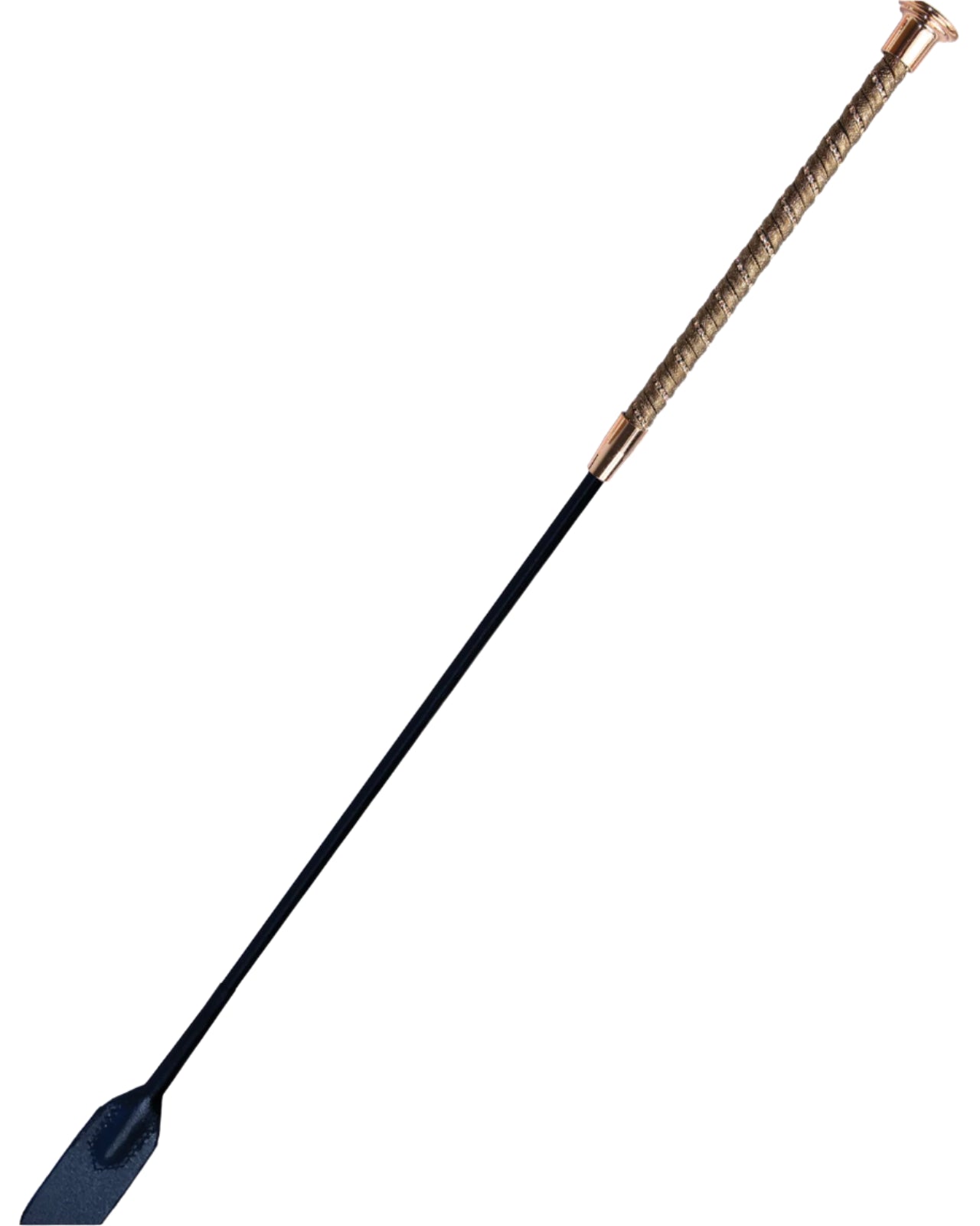 Woof Wear Cappuccino Riding Whip: Twisted Crystal Grip, Leather Flapper, 60cm Riding Crop