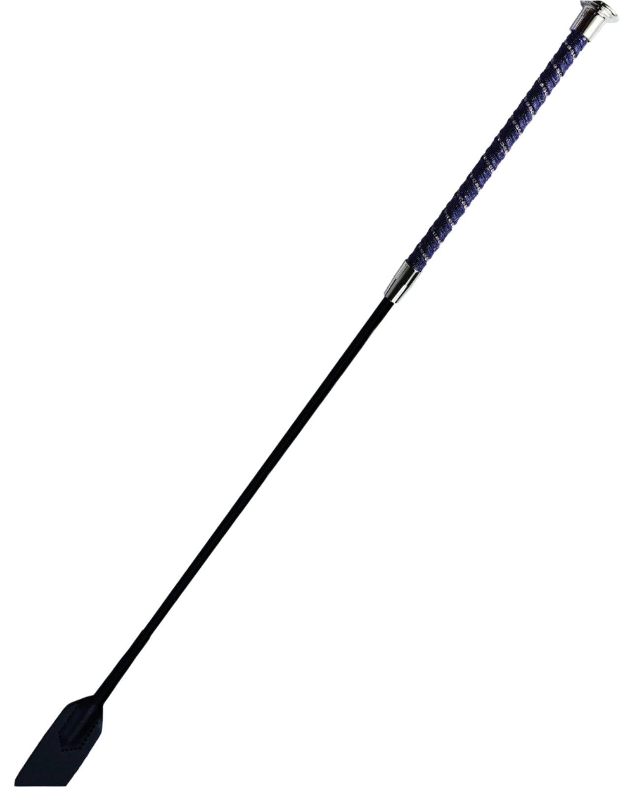 Woof Wear Navy & Silver Twisted Riding Whip - Equestrian Horse Riding Crop
