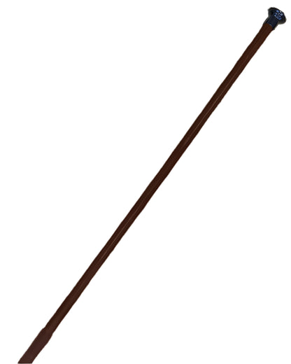 Woof Wear Show Whip Chocolate - Faux Leather Show Whip with Gunmetal Mushroom Cap