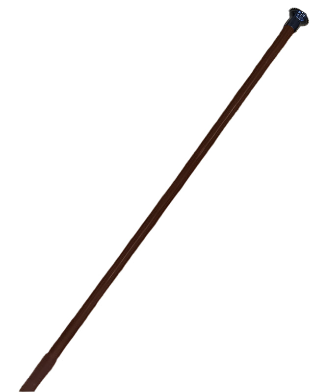Woof Wear Show Whip Chocolate - Faux Leather Show Whip with Gunmetal Mushroom Cap