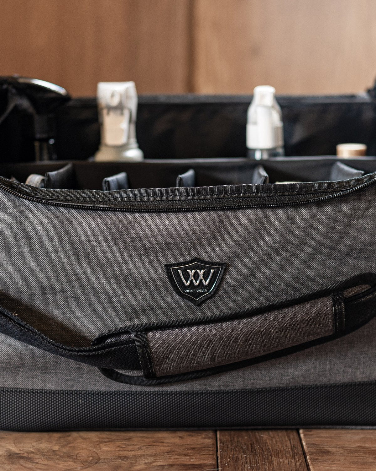 Woof Wear Grooming Bag - Grey/Black - Organizer for Horse Grooming Supplies