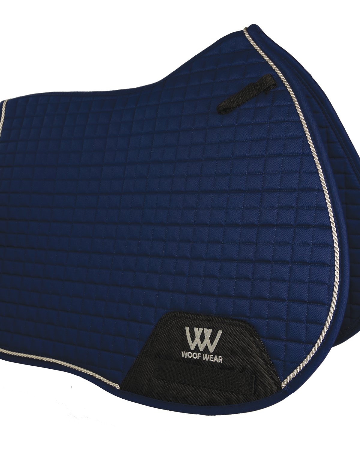 Woof Wear GP Saddle Cloth Navy - General Purpose Horse Riding Pad with Silver Binding
