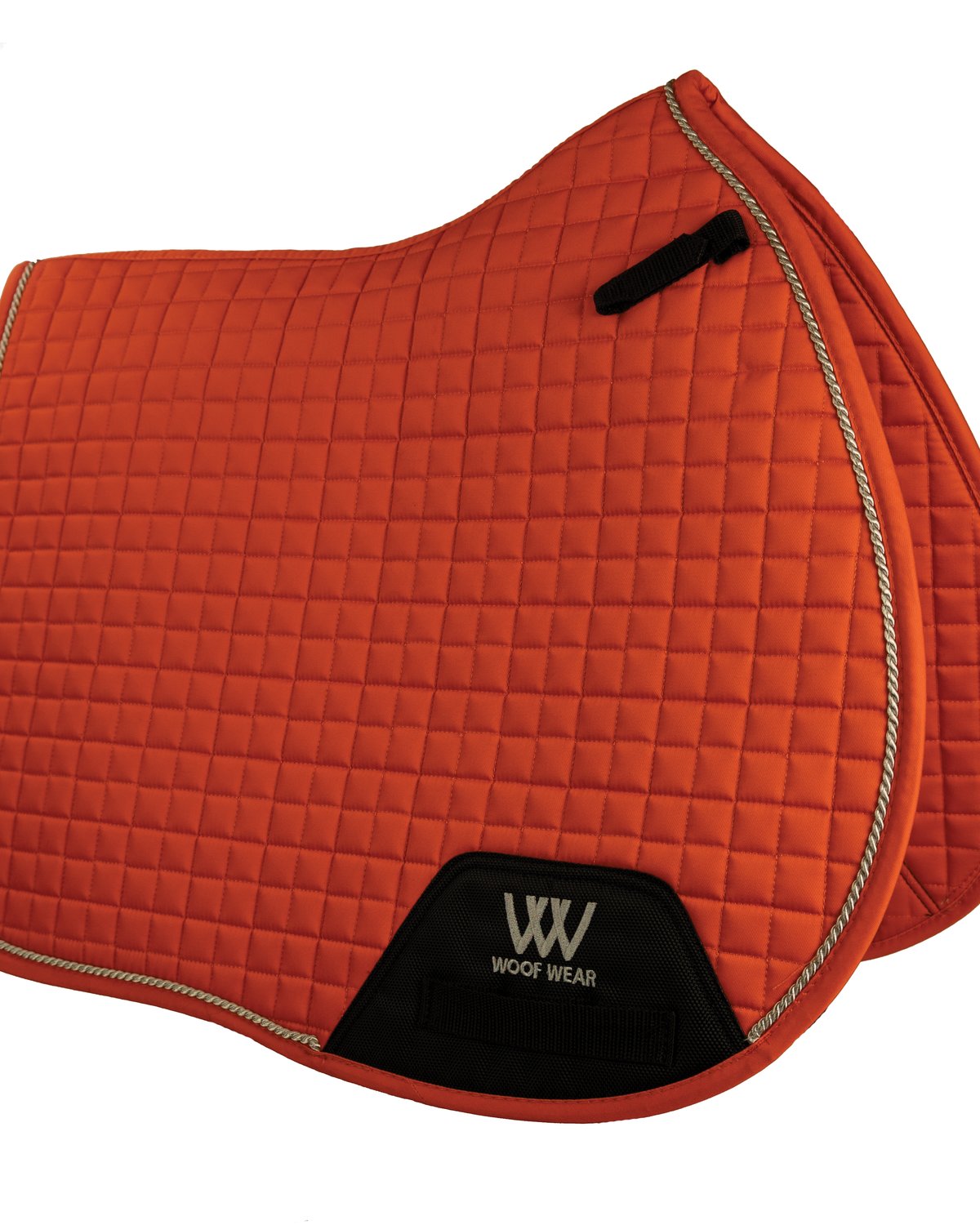 Woof Wear GP Saddle Cloth - Orange Quilted Horse Saddle Pad with Silver Trim | Equiflair