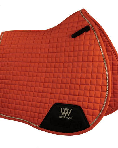 Woof Wear GP Saddle Cloth - Orange Quilted Horse Saddle Pad with Silver Trim | Equiflair