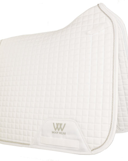 WOOF WEAR Dressage Saddle Cloth - White: High Wither, Polycotton, Horse Riding Pad