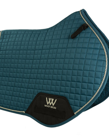 WOOF WEAR Close Contact Saddle Cloth Ocean - Quilted Horse Saddle Pad with Silver Trim & High Wither Design, Equestrian Tack