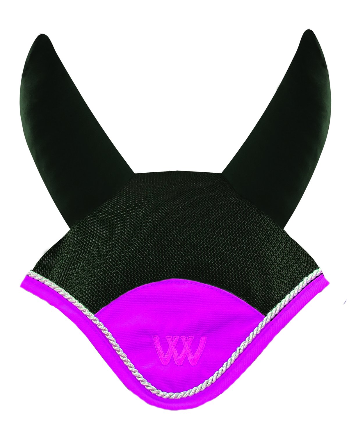 Woof Wear Fly Veil - Black & Pink Horse Fly Mask - Ergonomic Design