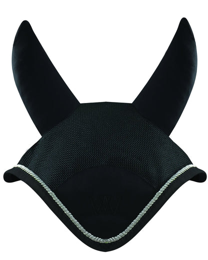 Woof Wear Black Horse Fly Veil - Ergonomic Design, Mesh Fabric, Silver Binding - Equiflair