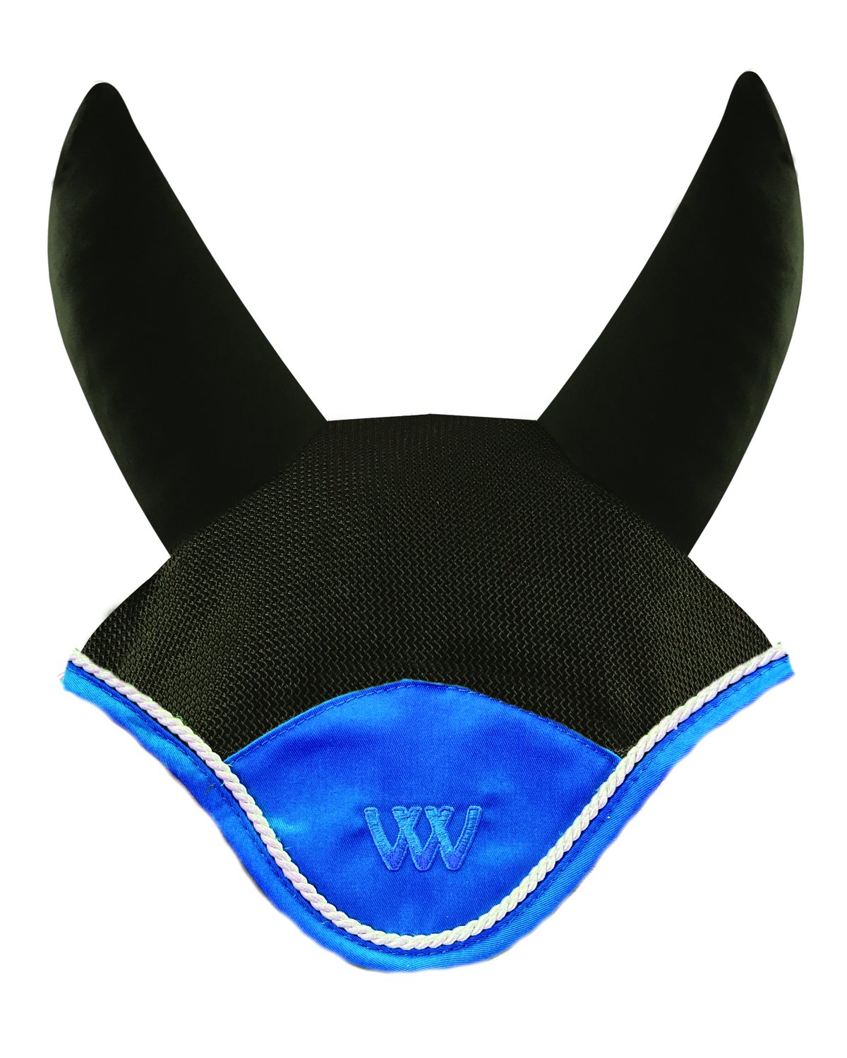 Woof Wear Fly Veil - Black & Electric Blue - Ergonomic Horse Ear Net for Comfort & Fly Protection | Equiflair