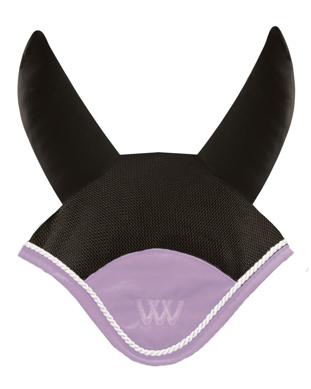 Woof Wear Fly Veil - Black & Lilac Horse Ear Net - Ergonomic Comfort, Fly Protection