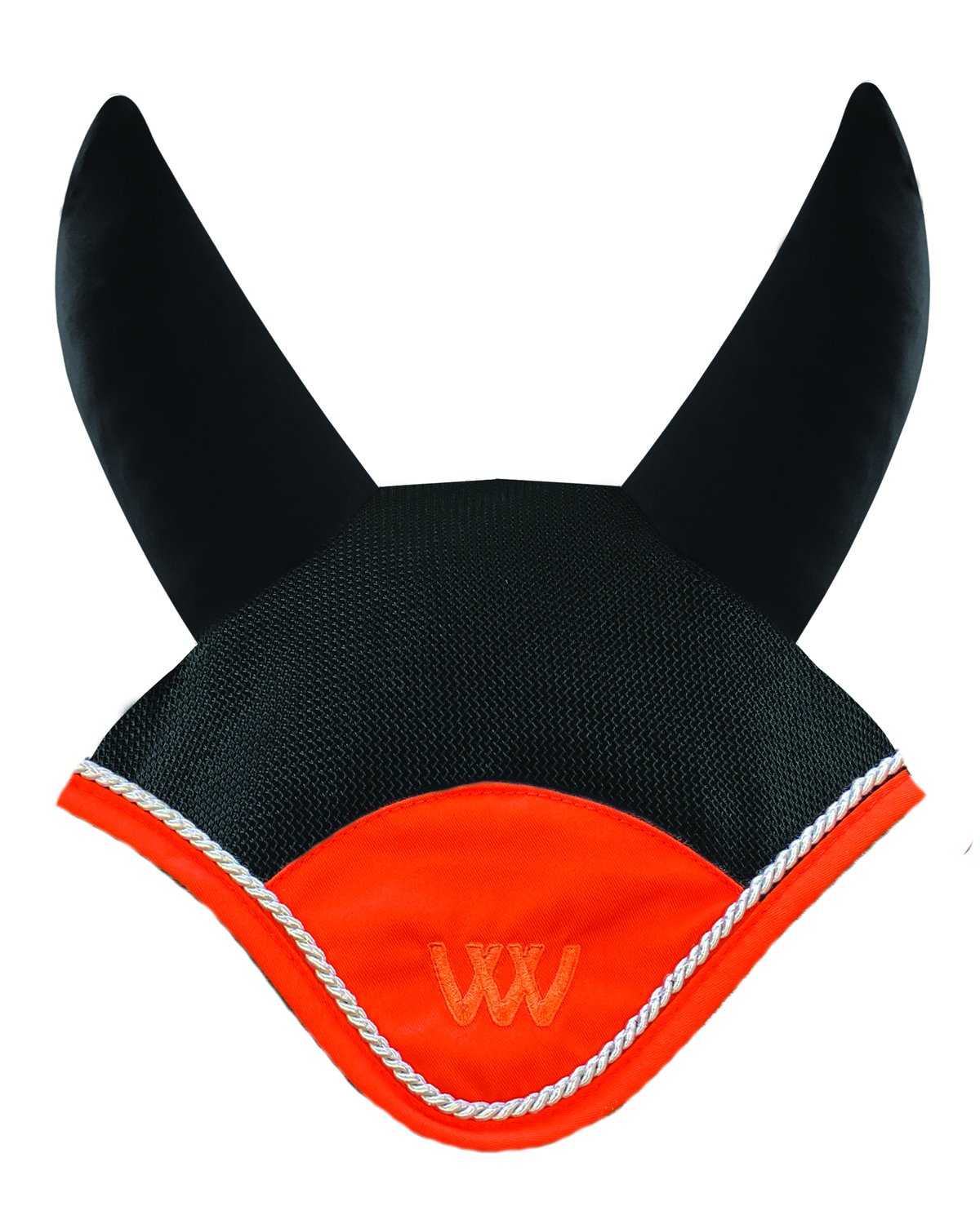 Woof Wear Fly Veil Black Orange - Ergonomic Horse Fly Mask Equiflair