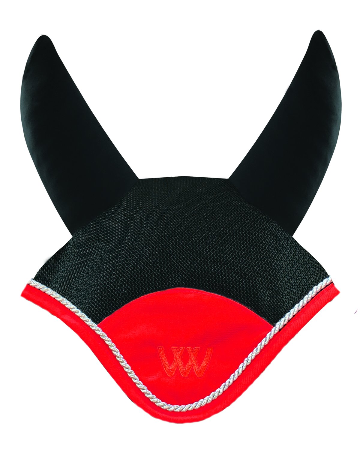 Woof Wear Fly Veil - Black & Red Ergonomic Horse Ear Net | Equiflair