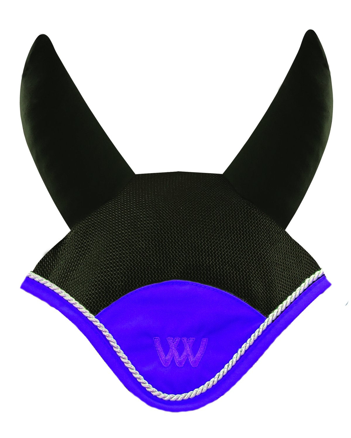 Woof Wear Fly Veil - Black and Ultra Violet Ergonomic Horse Fly Mask | Equiflair