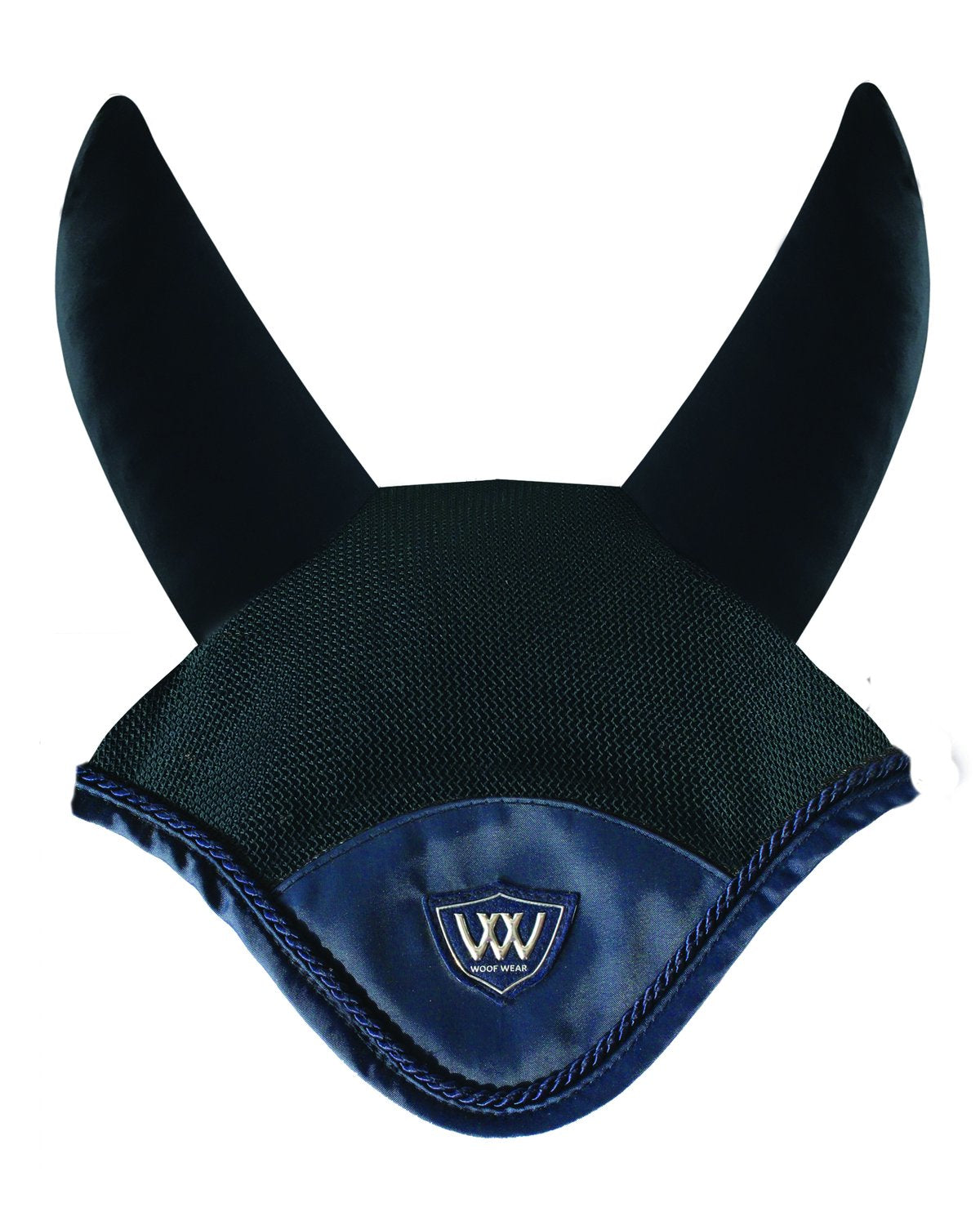 WOOF WEAR VISION Fly Veil - NAVY. Horse Fly Mask, Horse Ear Net, Comfortable, Breathable Mesh - Equiflair