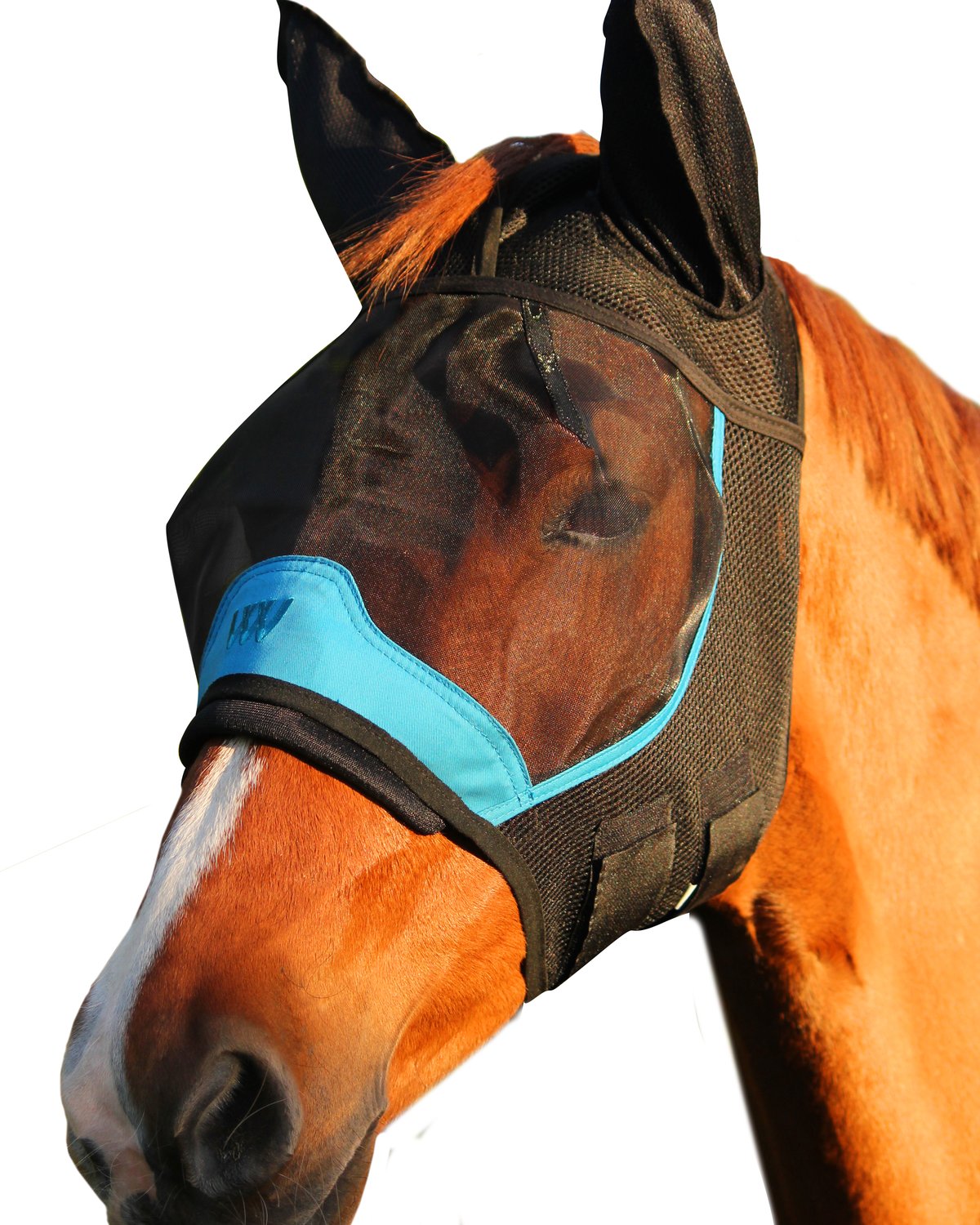 Woof Wear UV Fly Mask with Ears Black Turquoise