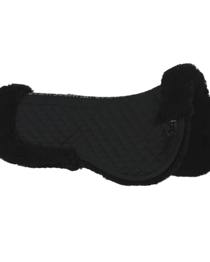 Woof Wear Sheepskin Half Pad Black - Comfortable Horse Riding Saddle Pad