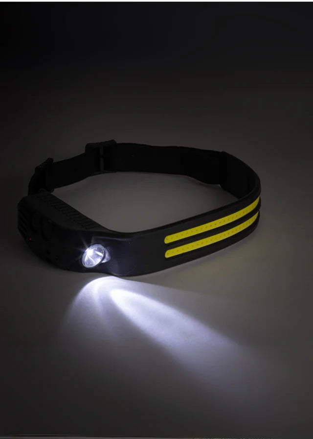 WOOF WEAR LED Equestrian Head Torch Black - Hands-Free Riding, Grooming, Mucking Out