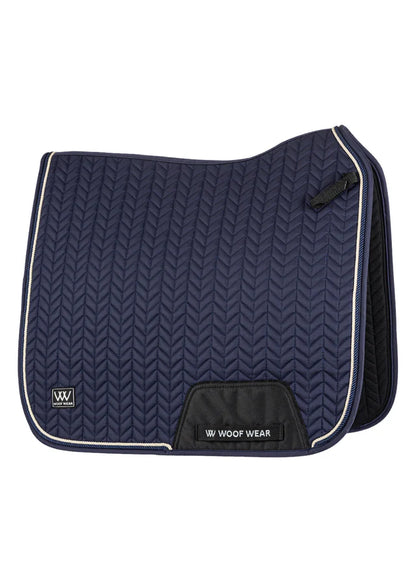 Woof Wear Herringbone Dressage Saddle Pad - Navy - Horse Riding - Equiflair