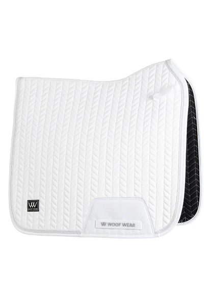 WOOF WEAR Herringbone White Dressage Saddle Pad | Horse Riding Equipment