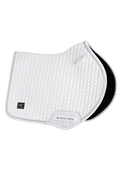 Woof Wear Herringbone Close Contact White Saddle Pad | Equestrian Horse Riding Gear
