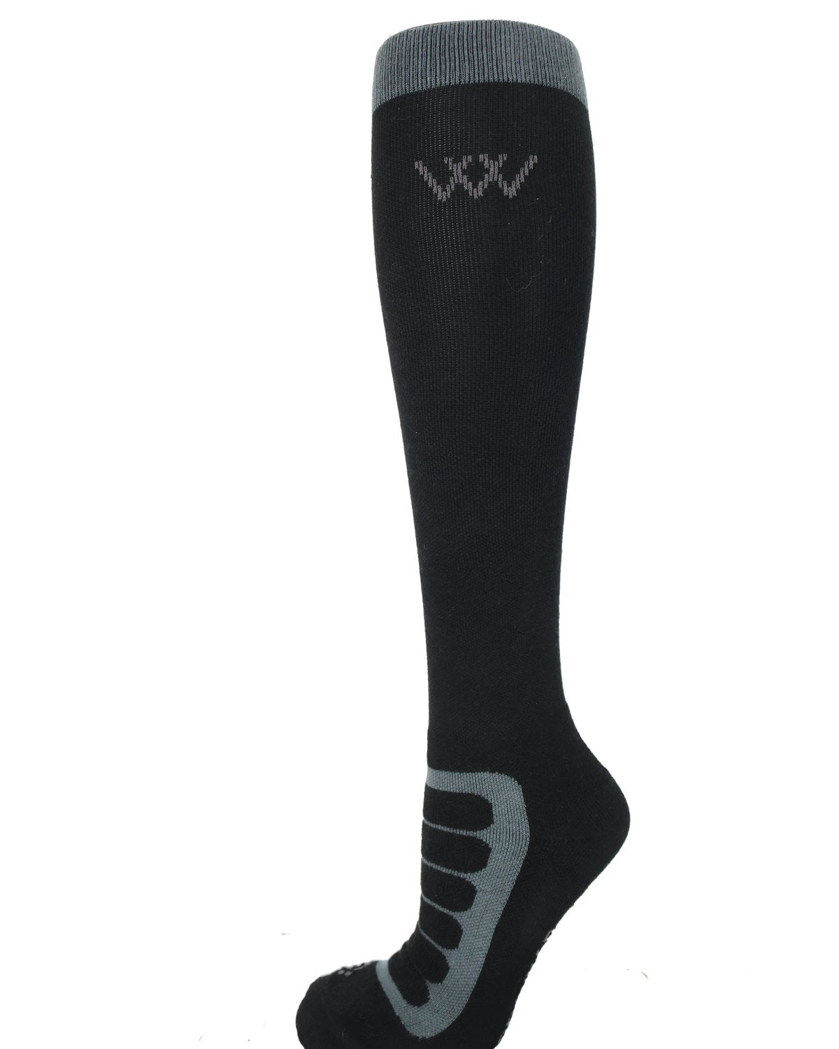 Woof Wear Bamboo Tech Riding Socks - Long, Black and Grey - Equestrian Comfort