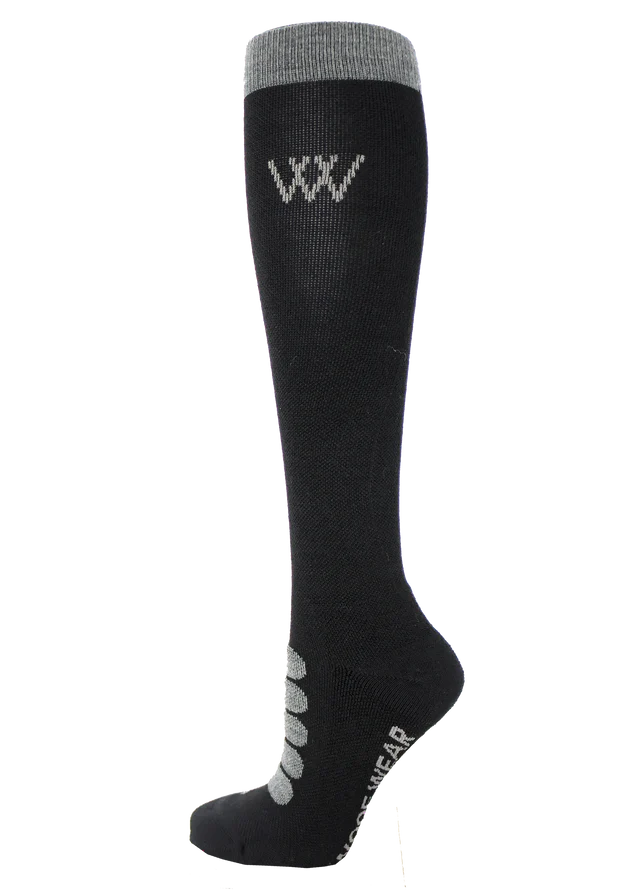 WOOF WEAR Winter Tech Riding Socks Black/Grey | Thermal Equestrian Socks for Horse Riding Comfort | Equiflair