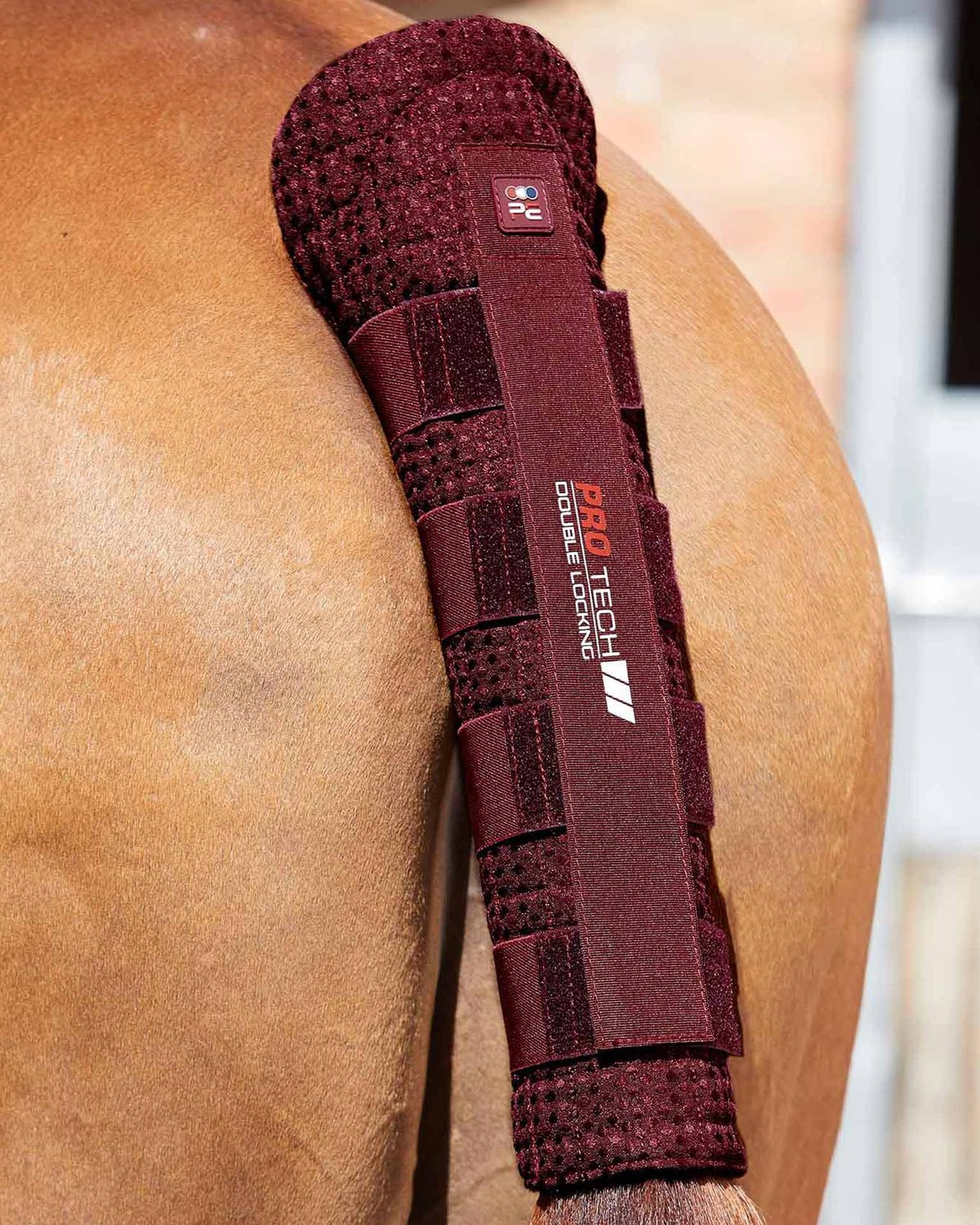 Premier Equine Waffle Quilted Burgundy Horse Tail Guard - Tail Protection for Travel