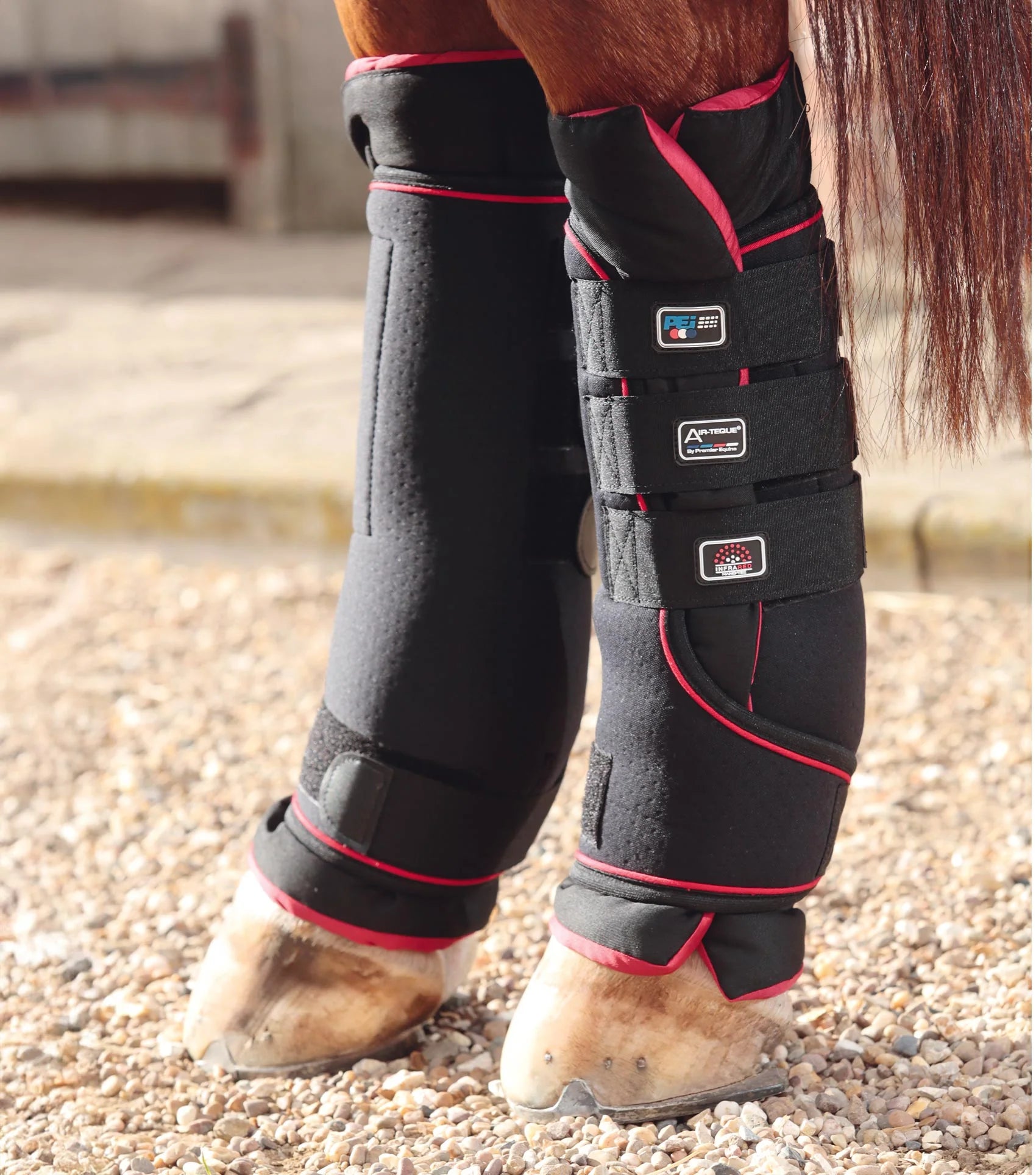 Premier Equine Infrared Horse Boots: Nano-Tec Leg Wraps for Support & Recovery - Black Horse Leg Protection
