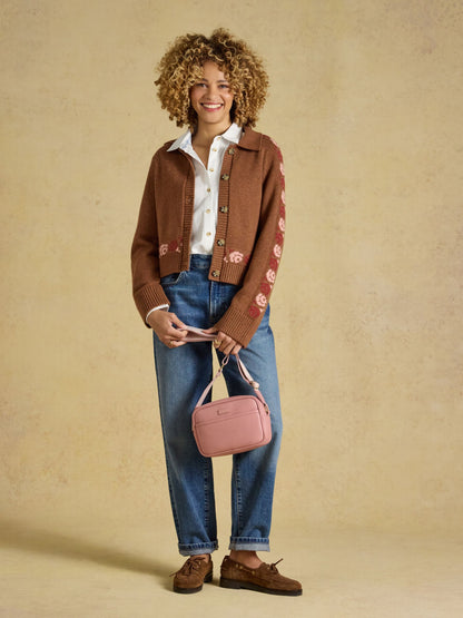Pink Joules Trent Crossbody Bag for Women - Faux Leather, Adjustable Strap
