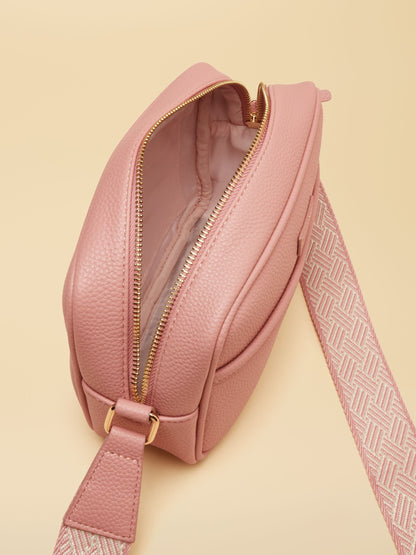 Pink Joules Trent Faux Leather Crossbody Bag with Adjustable Webbing Strap