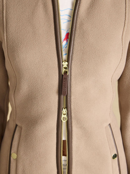 Joules Heritage Mink Brown Women's Polar Fleece Zip-Up Jacket