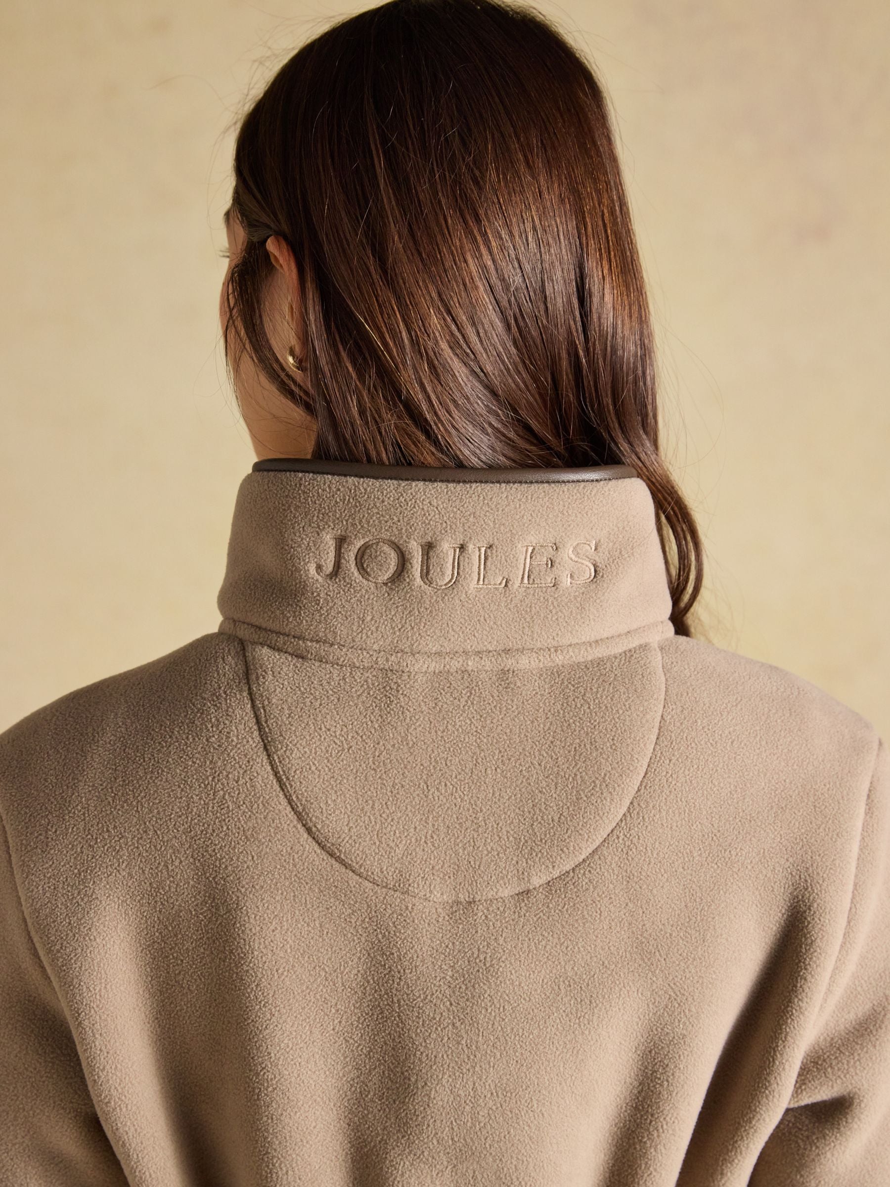 Joules Mink Brown Women's Heritage Polar Fleece Zip-Up Jacket