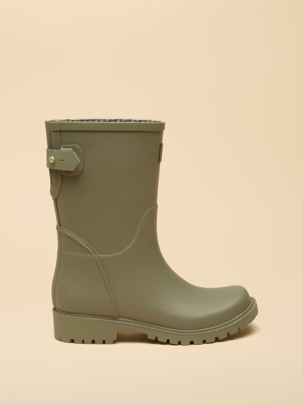 Joules Women's Khaki Green Adjustable Mid Calf Waterproof Wellies