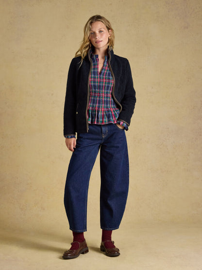 Joules Women's Navy Cozy Borg Fleece Zip-Up Jacket for Chilly Walks & Everyday Wear
