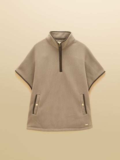 Women's Joules Heritage Mink Brown Polar Fleece Short Cape